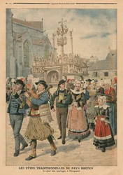 Dzień ślubu w Plougastel, Bretania, ilustracja z Le Petit Journal, dodatek illustre, 27 stycznia 1907