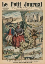 To, co podziwiał Prezydent Republiki podczas podróży po Bretanii, ilustracja z okładki „Le Petit Journal”, dodatek illustre, 7 czerwca 1914