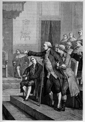 William Pitt Młodszy (1759-1806) przemawiający do Izby Gmin