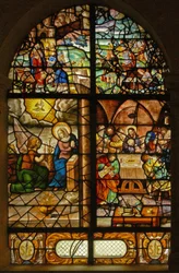 Okno Charnier-12 przedstawiające Melchizedeka, Zwiastowanie, Ostatnią Wieczerzę