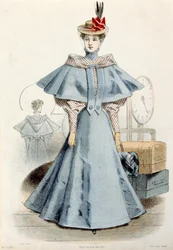 Kobieta w podróżnej sukience, z Le Coquet, 1895