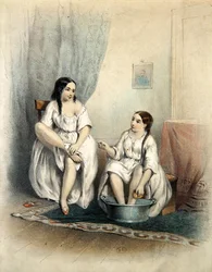 Kobiety w toalecie (kolor grawerowany)