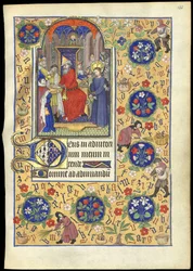 f.135r Miniatura Piłata umywającego ręce o losie Jezusa, z 