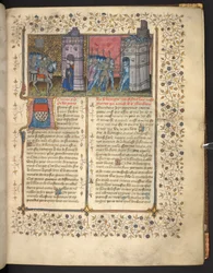 f. 73: Oblężenie Brześcia, z „Chronicles of France and England”, Jean Froissart (welin)