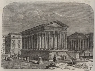 Okładka Carree de Nimes - Francja, Langwedocja-Roussillon, Gard - grawer w „Histoire de France” autorstwa Victora Duruy (1811-1894) - 1882