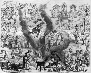 przesądy roku tysiąca: szabat. Grawer w „Histoire des Papes-Rois-Queen and Empereurs a travers les Century” Maurice Lachatre