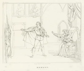 Hamlet, akt III, scena 4 (rycina)