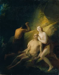 Adam i Ewa opłakują zmarłego Abla