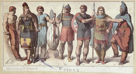 Kostiumy żołnierzy frankońskich, ok.1880
