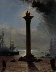Światło księżyca nad Piazzettą, ok. 1837 (olej na płótnie)