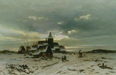Wioska w śniegu