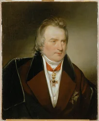 Profesor dr Ignaz Rudolf Bischoff von Altenstern, naczelny lekarz armii austriackiej, wczesny mecenas Amerlinga ... (obraz na płótnie)