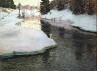 Górski potok. Zima