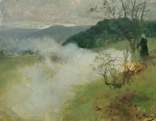 Ognisko ze śmieci ogrodowych