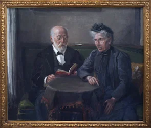Senator Gustav Hertz i jego żona. Obraz Fritza von Uhde (1848-1911), olej na płótnie