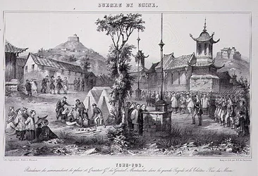 Kwatera generała Montaubana w Wielkiej Pagodzie w Tche Fou, z „Wojna w Chinach”
