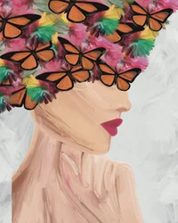 Elegancka kobieta-motyl