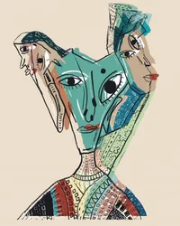 Portret przedstawiający wiele twarzy