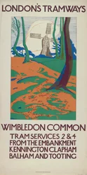 „Wimbledon Common”, plakat London County Council LCC Tramways, 1923