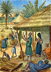 Wieś w Sudanie, ok. 1900-1910 (ilustracja)