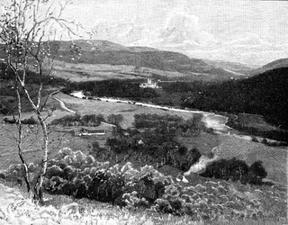 Zamek Balmoral z Craig Nordie, Szkocja, 1900.