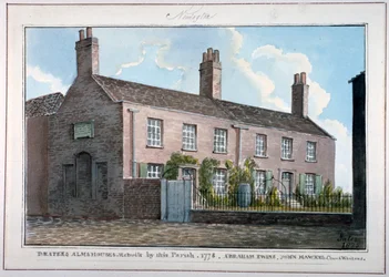 Przytułki Drapers, New Kent Road, Southwark, Londyn, 1825