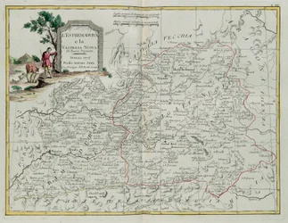 Extremadura i Castilla la Nueva, rycina G. Zulianiego zaczerpnięta z Tomu I najnowszego Atlasu wydanego w Wenecji w 1776 r. przez Antonio Zattę, kolekcja prywatna
