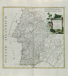 Extremadura of Portugal Alentejo lub Algarve, rycina G. Zulianiego zaczerpnięta z Tomu I najnowszego Atlasu wydanego w Wenecji w 1776 r. przez Antonio Zattę, kolekcja prywatna