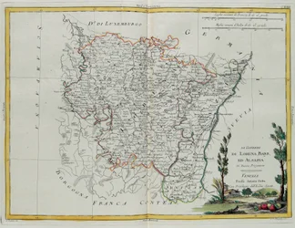 Governances of Lorraine, Barr and Alsace, rycina G. Zulianiego zaczerpnięta z tomu I „Najnowszego Atlasu” wydanego w Wenecji przez Antonio Zattę, kolekcja prywatna