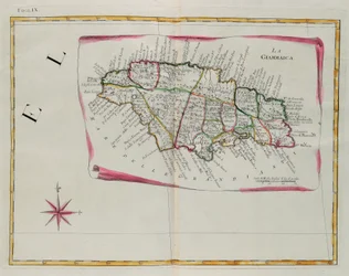 Jamajka, rycina G. Zulianiego zaczerpnięta z Tomu I „Najnowszego Atlasu” wydanego w Wenecji w 1778 r. przez Antonio Zattę, kolekcja prywatna