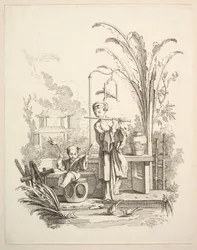 Flecistka i kotlista dziecięca, ca. 1742.