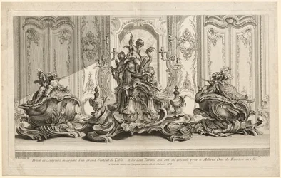 Dzieła Juste-Aurèle Meissoniera: Srebrny projekt rzeźbiarski na dużą centralną atrakcję..., c. 1735-1737
