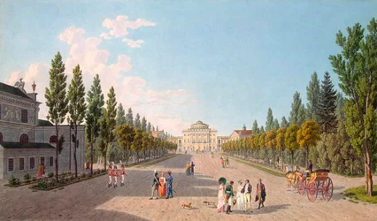 Widok pałacu w Pawłowsku z parku, 1808 r.