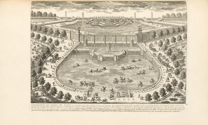 Kraniec Ogrodu Marly, z „Les Delices de Versailles et des Maisons Royales” Charlesa-Antoine
