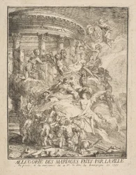 Alegoria małżeństw zawartych przez miasto Paryż przy narodzinach księcia Burgundii, 1752 r.