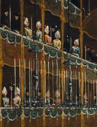 Lunch w teatrze San Benito ofiarowany przez Doge na cześć książąt północy, Wenecja, Gabriel Bella (1730-1799) Olej na płótnie, Szczegół