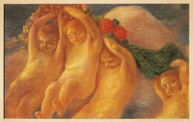Putti z wieńcem