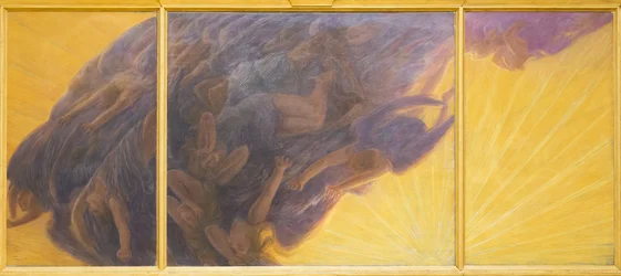 Upadek aniołów, ok. 1913, Gaetano Previati (olej na płótnie)