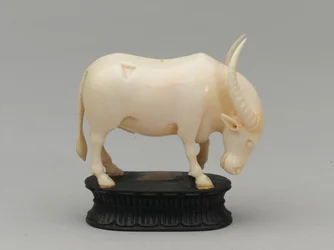 Czarny goniec, figura szachowa, Indie, około 1820 roku