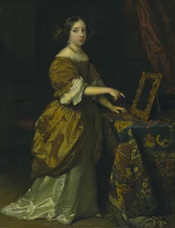 Dziewczyna stojąca przed lustrem, 1668.