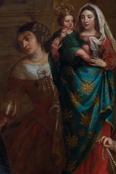 Arcyksiężniczka Izabela Hiszpańska, która przekazuje swoje klejnoty Bazylice św. Marcina w Halle