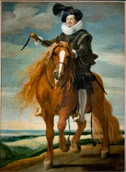 Portret konny Don Diego Messia Felipe de Guzman, Marques de Leganes ... (obraz na płótnie)