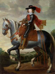 Portret Ferdynanda Austrii (1609-1641) (Don Fernando) - Portret jeździecki kardynała-Infante Ferdynanda Austrii Peinture de Caspar de Crayer (1584-1669) 1650-1669 Olej na płótnie - Groeningemuseum, Brugia