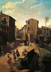 Widok Tivoli, Gaspar van Wittel (1652 lub 1653-1736), Detail