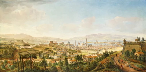 Panoramiczny widok na Mesynę, Sycylię,