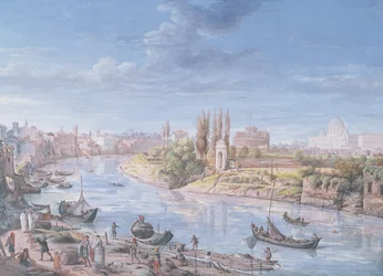 Widok na Rzym z Bazyliką Św. Piotra i Zamkiem Świętego Anioła w oddali, 1685