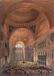 Wnętrze Hagia Sophia, Konstantynopol, wyd. 1852
