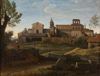 Pejzaż włoski z widokiem św. Jana na Lateranie, ok. 1672-75 (olej na płótnie)