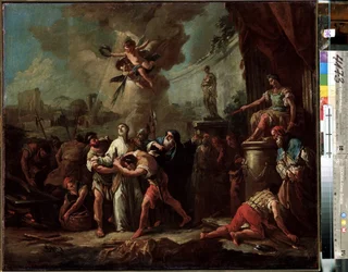 „Le martyre de saint Laurent de Rome” (Męczeństwo św. Wawrzyńca) Obraz Gaspare Diziani (1689-1767) XVIII-wieczne Muzeum Ermitażu, Sankt Petersburg (Sankt-Petersburg)