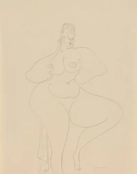 (Nude Dancer with Drape)